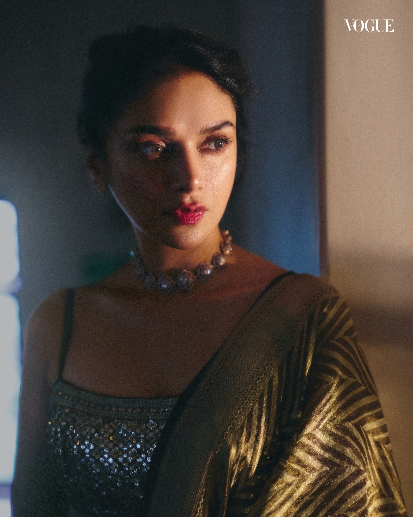 Image may contain Aditi Rao Hydari Face Head Person Photography Portrait Adult Accessories Jewelry and Necklace