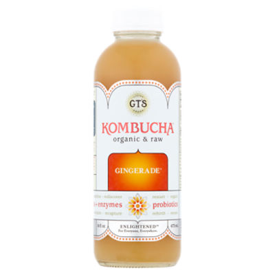 GT's Gingerade Organic & Raw Kombucha, 16 fl oz