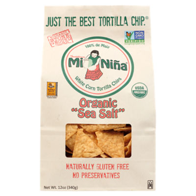 Tortilleria Mi Niña Organic Sea Salt White Corn Tortilla Chips, 12 oz