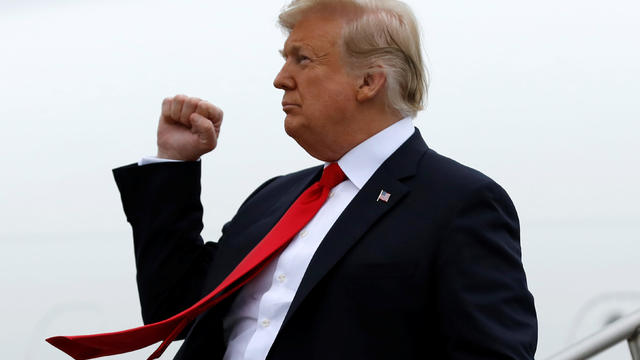 President Donald Trump arrives at Topeka, KS 