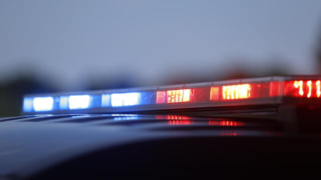 Closeup of police car lights during National Night Out 