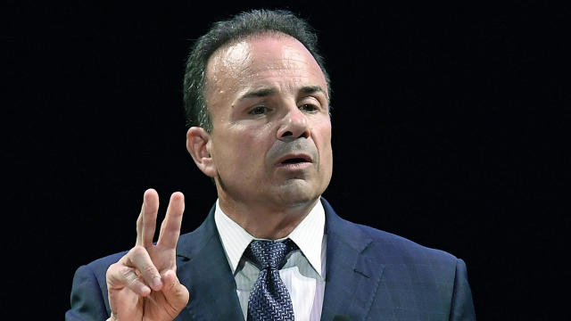 Bridgeport, Conn., Mayor Joe Ganim speaks during a gubernatorial debate, July 12, 2018, in New Haven, Conn. 