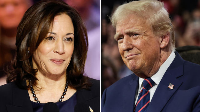 Side by side photos of Vice President Kamala Harris and former President Donald Trump 