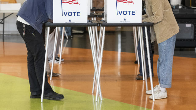 Voters cast their ballots at a polling station in Detroit 