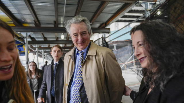 Former Rock & Roll Hall of Fame curator Craig Inciardi smiles as he leaves court March 6, 2024, in New York after prosecutors abruptly dropped their criminal case midtrial against Inciardi and two other men who had been accused of conspiring to possess a cache of hand-drafted lyrics to "Hotel California" and other Eagles hits. 