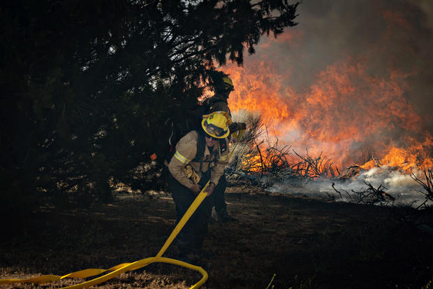 A large brush fire broke out in Gorman, in northern Los Angeles County 