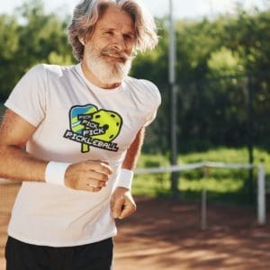 man in pickleball t shirt