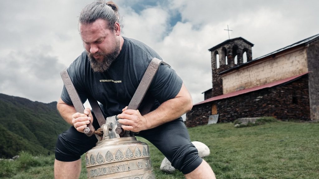 Strongman Martins Licis Lifts The Ancient Svaneti Bell In Georgia