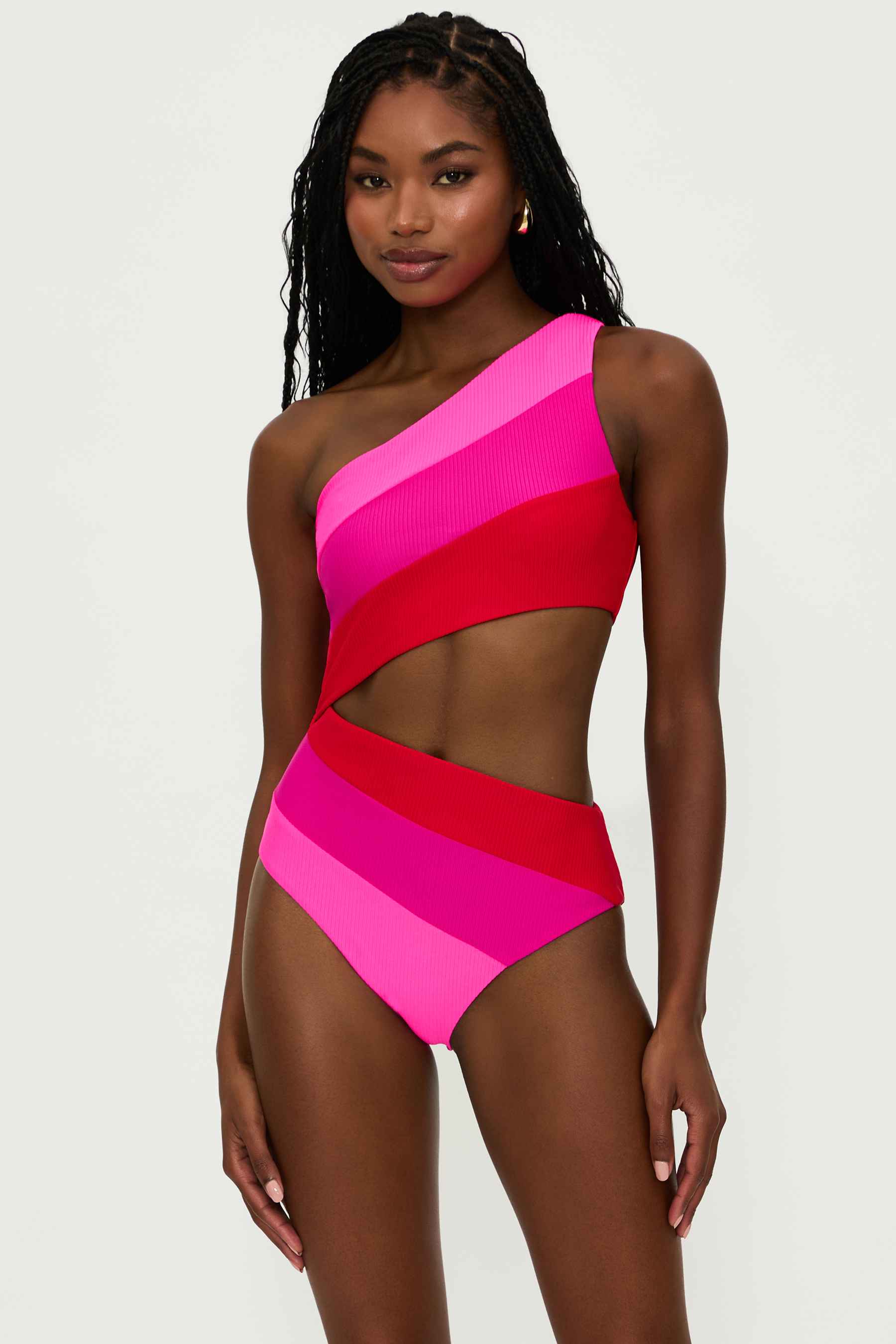 Joyce One Piece Fuchsia Red Neon Pink