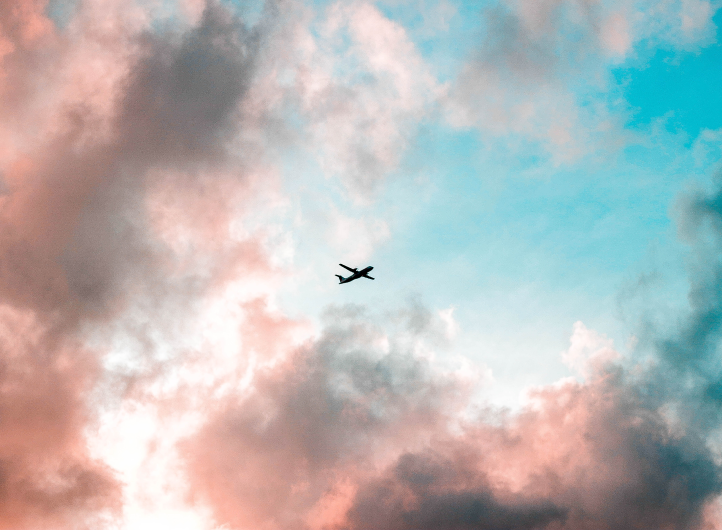 Airplane flying overhead