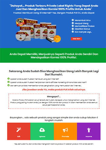 website landingpage Digital Produk PLR