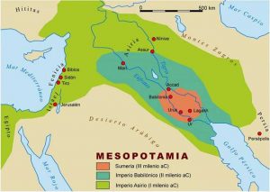 Mapa de la antigua mesopotamia. Crédito: https://mihistoriauniversal.com/wp-content/uploads/mapa-antigua-mespotamia.jpg