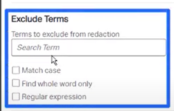 Computer image 2 showing options for exclude terms.