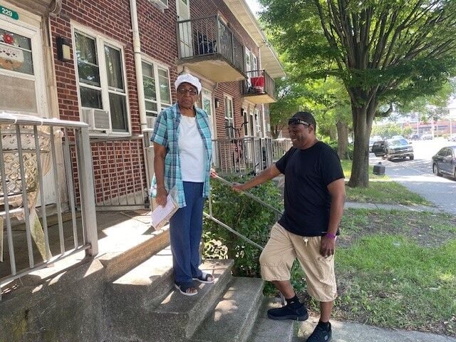 Dorothy Robinson and Stephon Evans at Stanley Holmes Village 1