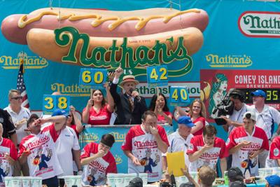 Joey Chestnut 'jaws' his way to 11th win in July 4th hot dog-eating contest