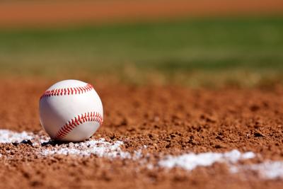 Baseball in the Infield stock