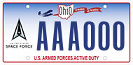 U.S. Space Force Active Duty license plate