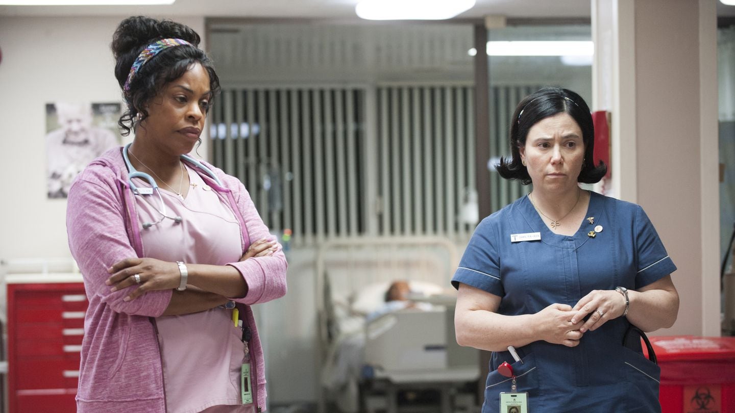 Niecy Nash and Alex Borstein in Season 3, Episode 1 of "Getting On," now on Max.