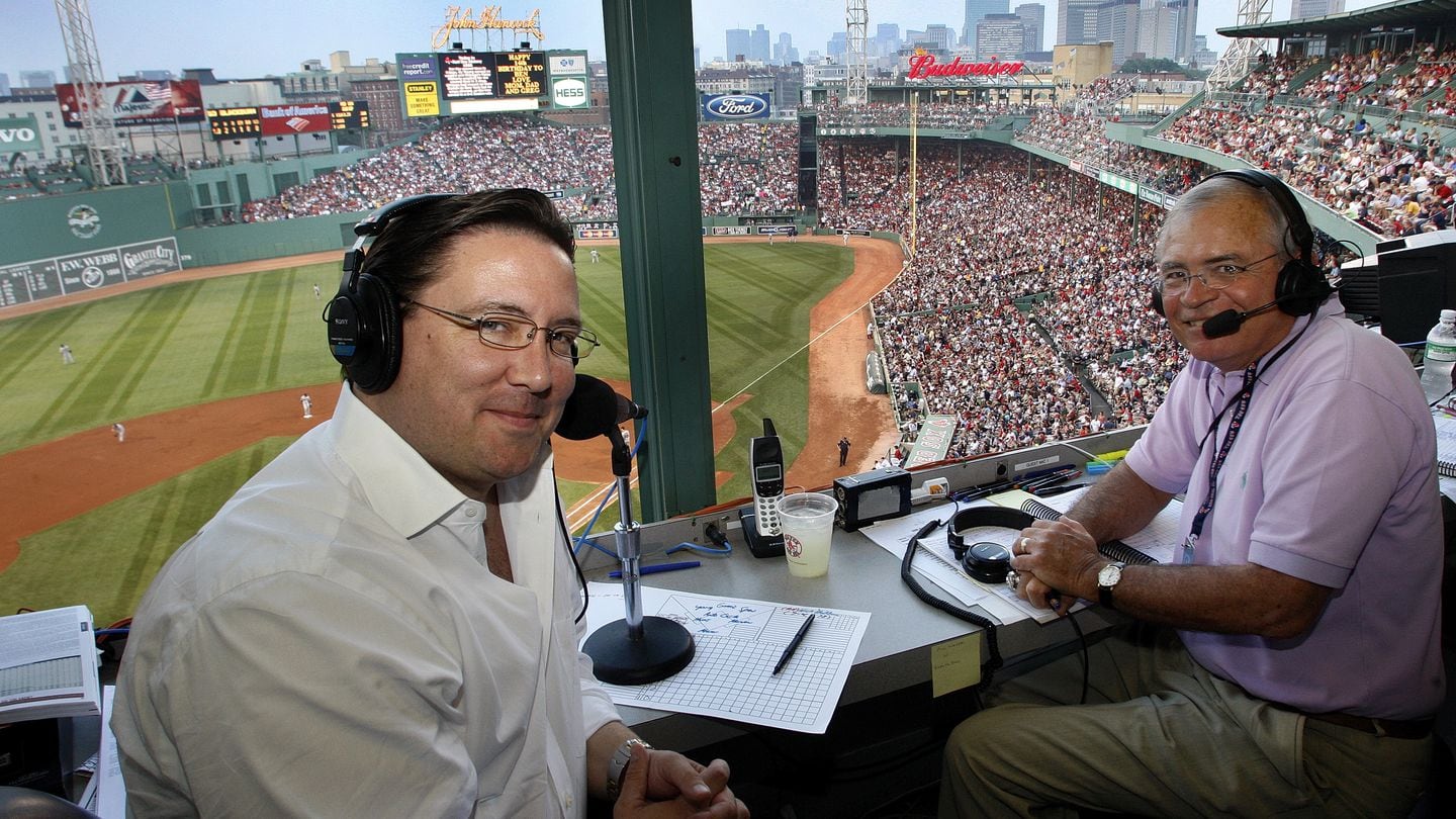 Red Sox radio broadcasters Dave O'Brien (left) and Joe Castiglione teamed up for eight years.