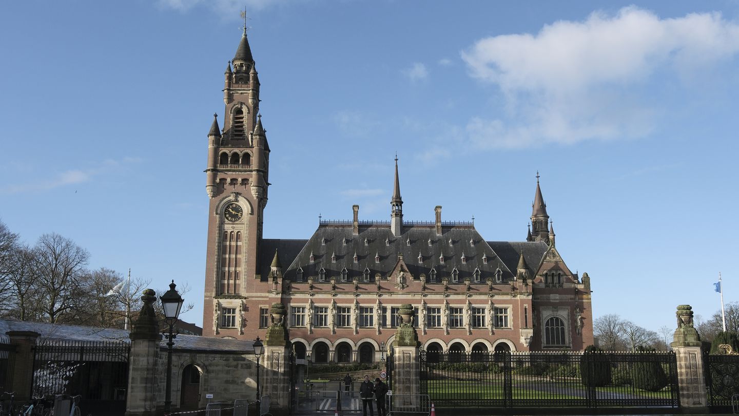 A view of the Peace Palace, which houses the International Court of Justice in The Hague, Netherlands.