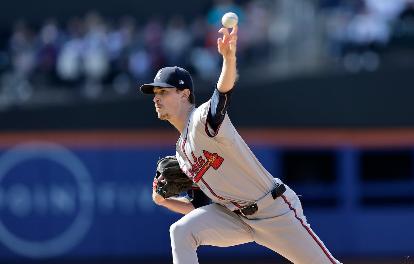 Max Fried of the Braves delivers during his seven-inning, no-hit performance Saturday against the Mets.