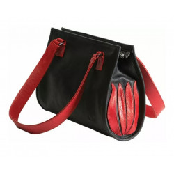 Sac à main "Tulipe noire et rouge" de Linde Van der Poel