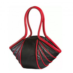 Sac à main "Lady-Stripe", version noir/rouge