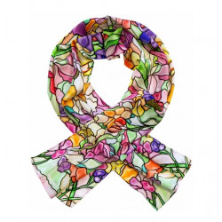 Foulard en soie "Fleurs" - d'après Louis C. Tiffany