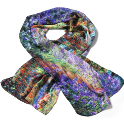 Foulard en soie "Iris dans le jardin de Monet"