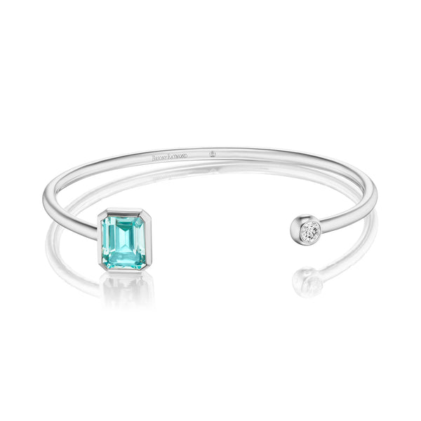 Aura Blue Topaz & Diamond Bangle