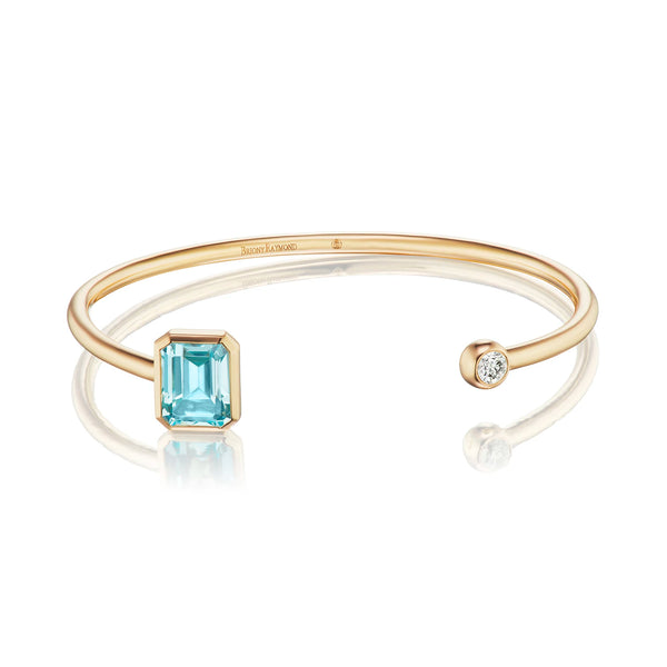 Aura Blue Topaz & Diamond Bangle