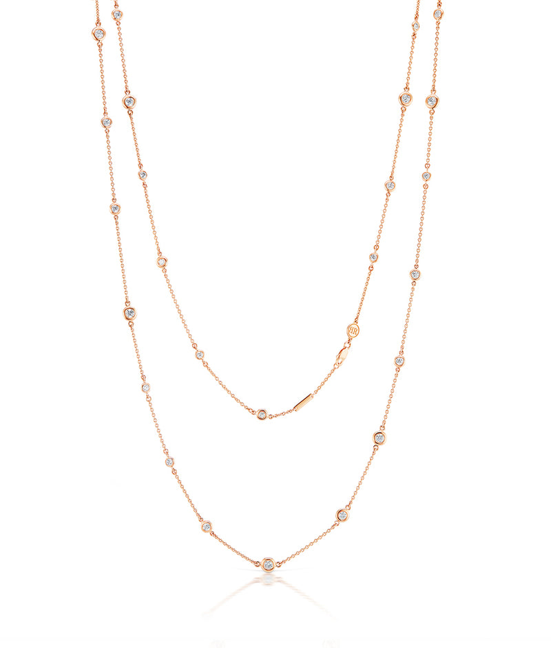 Aura Diamond Droplet Necklace, long