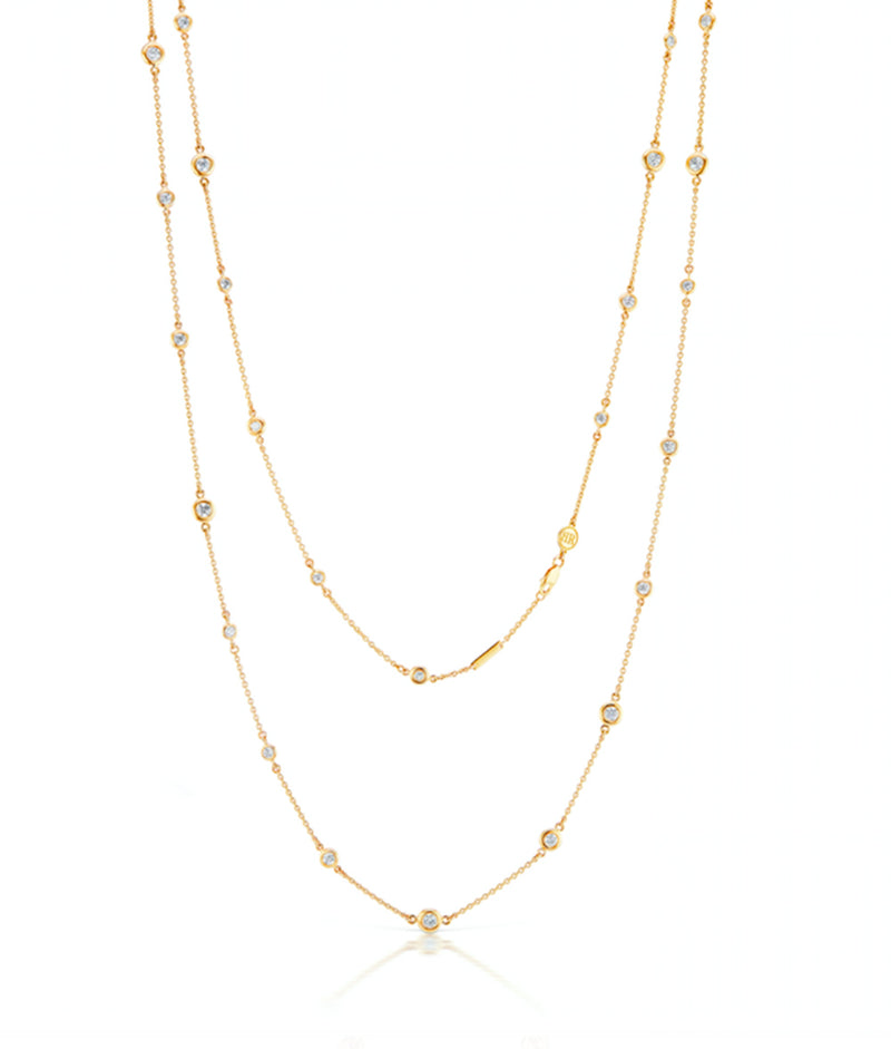 Aura Diamond Droplet Necklace, long