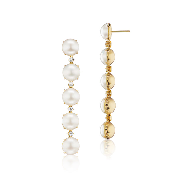 Confetti Pearl & Diamond Drop Earrings