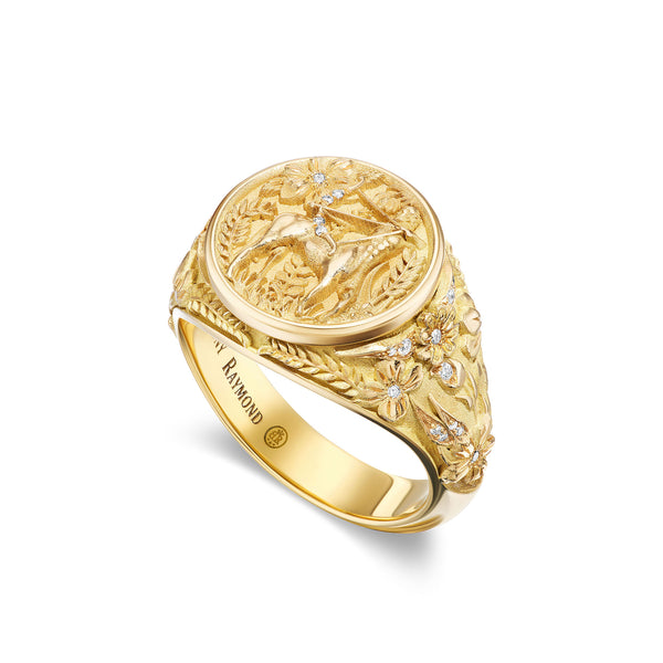 Zodiac Signet Ring, Classic