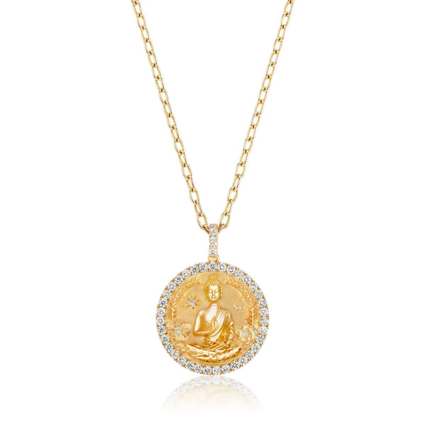 Classic All Diamond Lucky Buddah Medallion