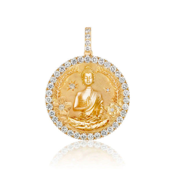 Classic All Diamond Lucky Buddah Medallion