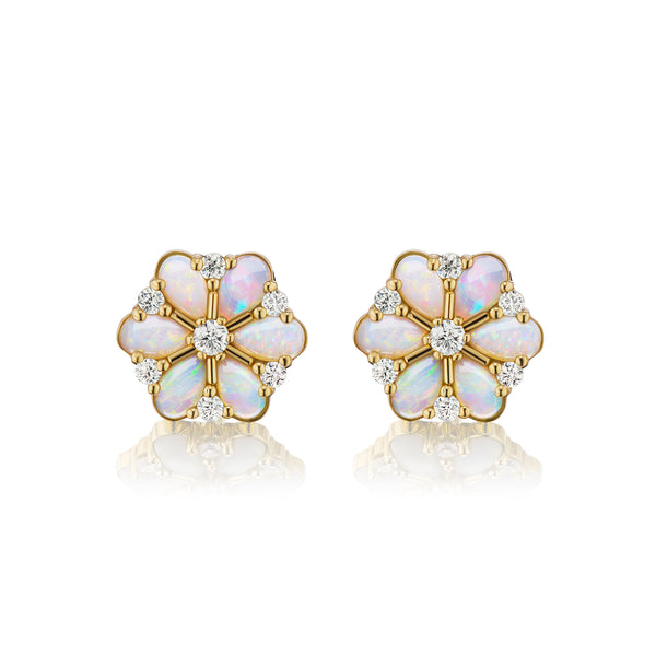 Confetti Cluster Opal & Diamond Earrings