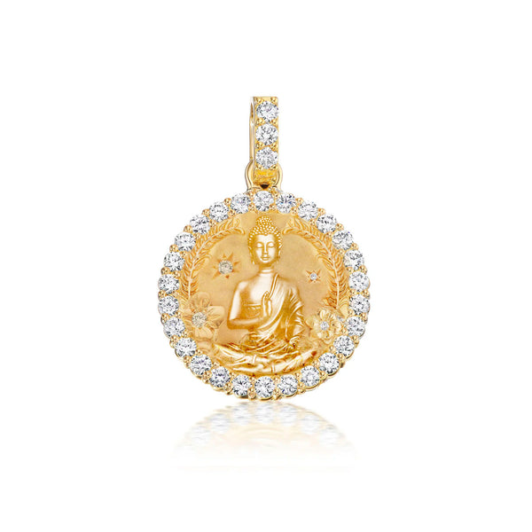 Medium All Diamond Lucky Buddah Medallion