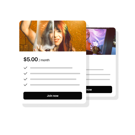 An example membership for a Patreon creator