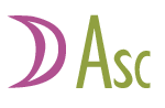 A purple moon symbol (crescent shape) next to a green Ascendant symbol ("Asc" text)