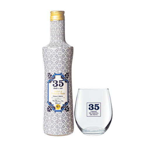 Kit Licor 35 Creme de Pastel Nata 500 ml e Copo