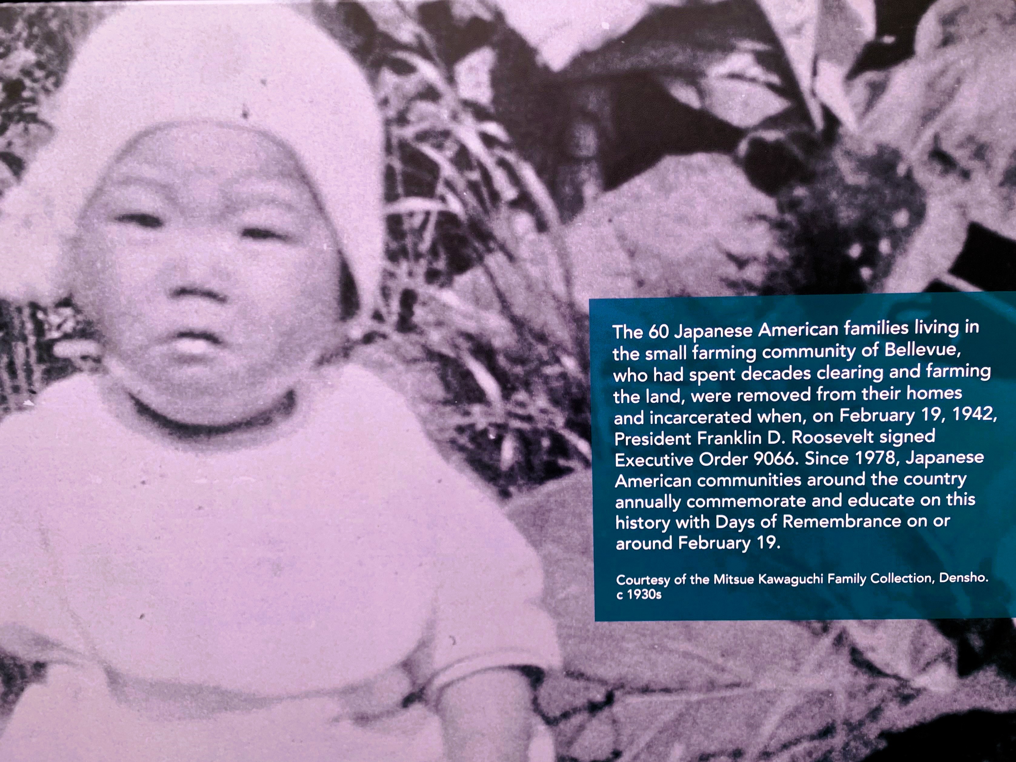 Historical mural describing Japanese American internment