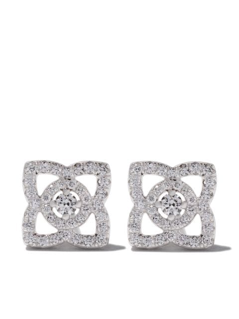 De Beers Jewellers 18kt white gold Enchanted Lotus diamond stud earrings