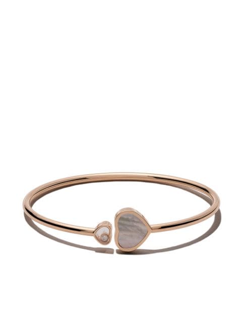 Chopard 18kt rose gold Happy Hearts mother-of-pearl and diamond bangle