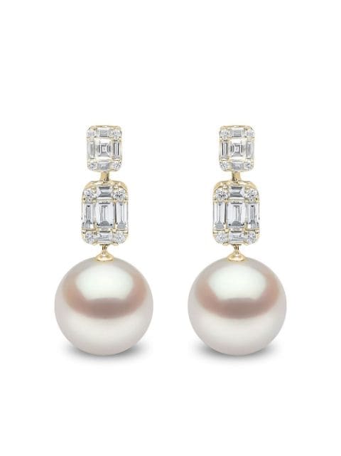 Yoko London 18kt yellow gold Starlight South Sea pearl and diamond earrings