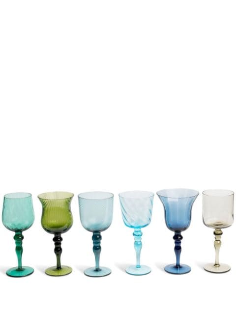 Bitossi Home assorted wine goblets (set of six)