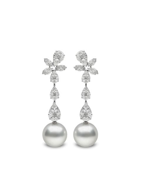 Yoko London 18kt white gold South Sea pearl and diamond earrings