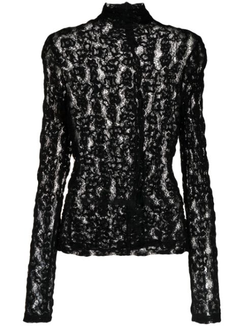 Róhe high-neck lace top