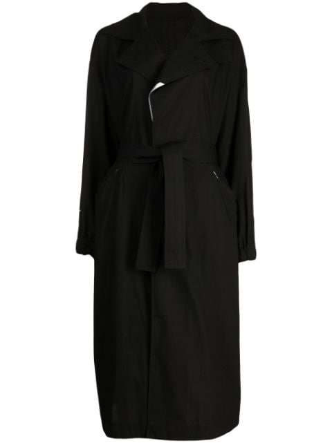 Yohji Yamamoto belted cotton trench coat